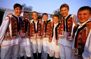 Dancers in traditional Romanian dress. (Romania Eclipse Build 1999)