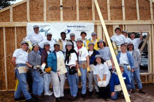 Volunteers of the First Ladies Build 2000 in Detroit, Michigan, USA. (First Ladies Build, 2000)